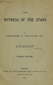 Cover of The witness of the stars by Ethelbert William Bullinger