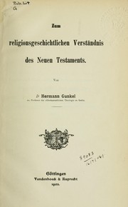 Cover of Zum religionsgeschichtlichen Verständnis des Neuen Testaments by Hermann Gunkel