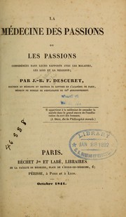 Front cover of La médecine des passions by Jean Baptiste Félix Descuret