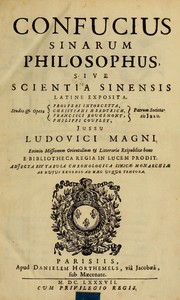 Front cover of Confucius Sinarum philosophus by Confucius