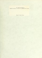 Front cover of An investigation of magneto-acoustic effects in conductive fluids by Robert Franz Klaus