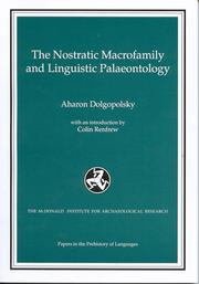 Front cover of The Nostratic macrofamily and linguistic palaeontology by A. Dolgopolʹskiĭ