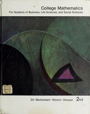 Front cover of College Mathematics for Students of Business, Life Sciences, and Social Sciences by Dennis G. Zill