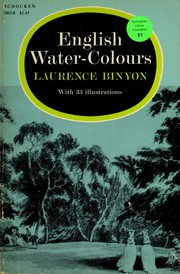 Front cover of English water-colours by Laurence Binyon
