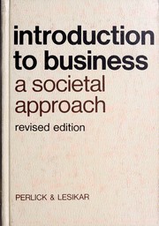 Cover of Introduction to business by Walter W. Perlick