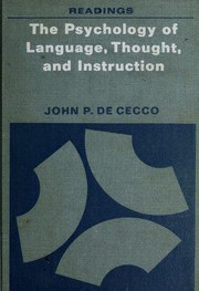 Front cover of The psychology of language, thought, and instruction by John P. De Cecco