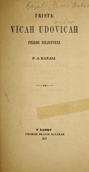 Front cover of Trista vicah udovicah by Pasko Antun Kazali