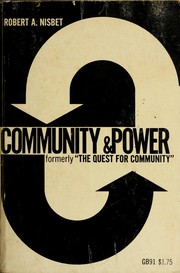 Front cover of Community and power by Robert Alexander Nisbet