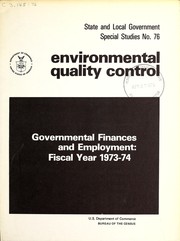 Cover of Environmental quality control by United States. Bureau of the Census