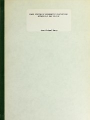 Front cover of Power spectra of geomagnetic fluctuations between 0.1 and 10.0 Hz by John Michael Barry