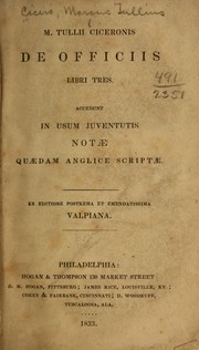 Front cover of De officiis libri tres by Cicero