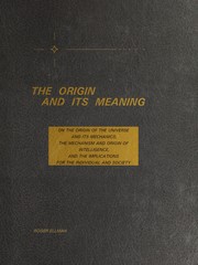Cover of The origin and its meaning by Roger Ellman