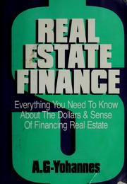 Front cover of Real Estate Finance by Arefaine G-Yohnannes