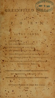 Cover of Greenfield Hill by Dwight, Timothy