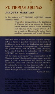 Front cover of St. Thomas Aquinas, angel of the schools by Jacques Maritain