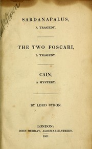 Cover of Sardanapalus, a tragedy by Lord Byron