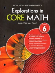 Front cover of Explorations in Core Math for Common Core by Houghton Mifflin Harcourt Publishing Company