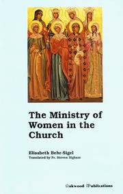 Front cover of Ministère de la femme dans l'Eglise by Elisabeth Behr-Sigel