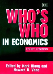 Front cover of Who's Who in Economics by Mark Blaug