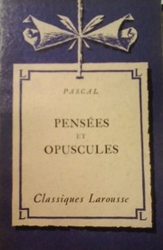 Cover of Pensées et opuscules by Blaise Pascal