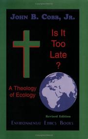 Cover of Is it too late? by John B. Cobb