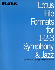Front cover of Lotus File Formats for 1-2-3 Symphony & Jazz by LOTUS