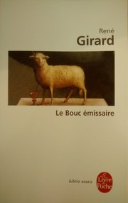 Front cover of Le bouc émissaire by René Girard