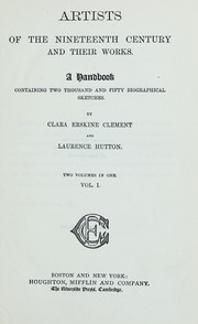 Cover of Artists of the nineteenth century and their works by Clara Erskine Clement Waters