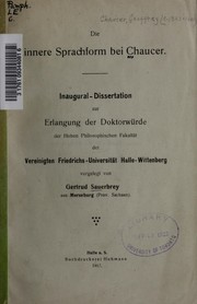 Front cover of Die innere Sprachfrom bei Chaucer by Gertrud Sauerbrey