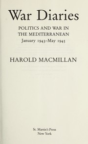 Cover of War diaries by Harold Macmillan