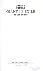 Front cover of Joseph Conrad, giant in exile by Leo Gurko