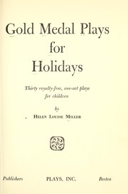 Cover of Gold medal plays for holidays by Helen Louise Miller Gotwalt
