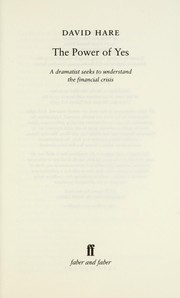 Front cover of The power of yes by Hare, David