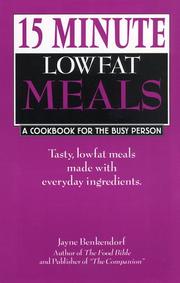 Front cover of 15 minute lowfat meals by Jayne Benkendorf