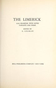 Cover of The limerick; 1700 examples by G. Legman