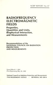 Front cover of Radiofrequency electromagnetic fields by National Council on Radiation Protection and Measurements