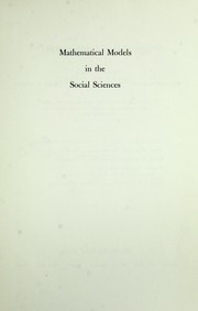 Cover of Mathematical models in the social sciences by John G. Kemeny