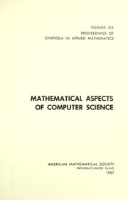 Front cover of Mathematical aspects of computer science by Symposium in Applied Mathematics (19th 1966 New York)