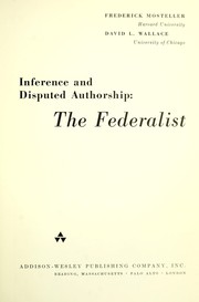 Front cover of Inference and disputed authorship by Frederick Mosteller