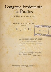 Front cover of Congreso Protestante de Pocitos by F.J.C.U. (Organization)