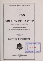 Cover of Obras de San Juan de la Cruz by John of the Cross