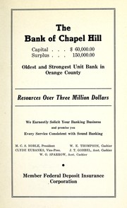 Front cover of The Chapel Hill cook book by Presbyterian Church (Chapel Hill, N.C.). Woman's Auxiliary