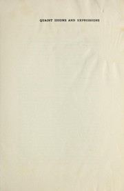 Cover of Quaint idioms and expressions of the Pennsylvania Germans by A. Monroe Aurand
