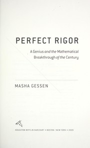 Cover of Perfect rigor by Masha Gessen