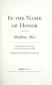 Front cover of In the name of honor by Mukhtar Mai