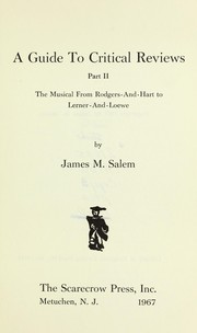 Front cover of A guide to critical reviews by James M. Salem