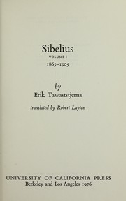 Cover of Sibelius by Erik Tawaststjerna