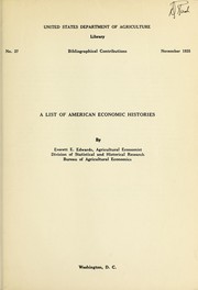 Front cover of A list of American economic histories by Everett Eugene Edwards