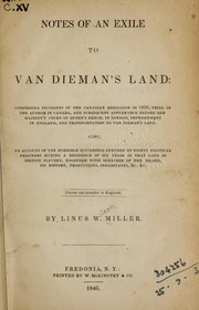 Front cover of Notes of an Exile to Van Dieman's Land by Linus Wilson Miller