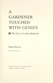 Cover of A gardener touched with genius by Peter Dreyer